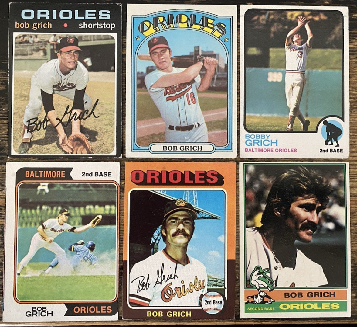 BOB GRICH Topps RC LOT! 1971 #193 1972 #338 1973 1974 1975 1976 Orioles ROOKIE