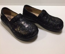 Alegria By PG Lite Women 37 Size 7 Black Metallic Aura Loafer KEL 538