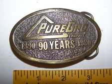 Vintage PureGro Company 90 Years 1980 Limited Edition Belt Buckle