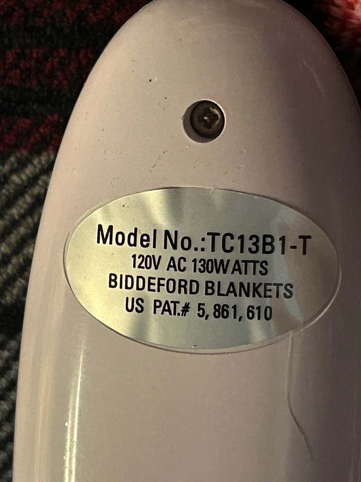 Biddeford Micro Peluche Eléctrico Calentamiento Tiro Calor Manta Cuadros 60x50 tc Foto 3 de 4