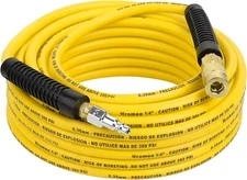 Air Compressor Hose 1/4 Inch, 50 Feet Hybrid Hose with Fittings, 1/4" Industrial