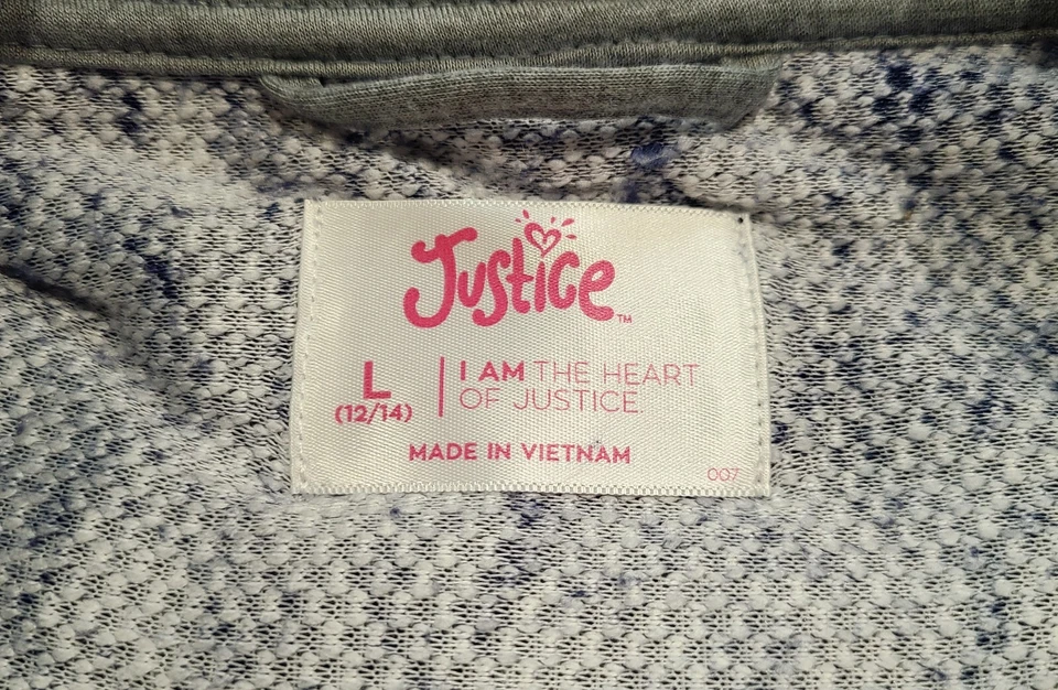 Justice Girls Sherpa Sudadera con Capucha Manga Larga Chaqueta Azul Blanco Púrpura Elige Talla Foto 4 de 4