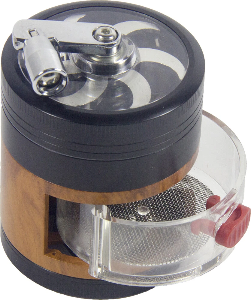 2.4" 4 PC Tobacco Herb Spice Grinder W/ Handle Crank & Drawer Crusher Black Two
Opens in a new windo