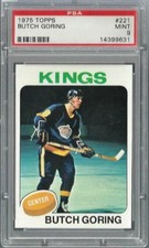 1975 Topps #221 Butch Goring Los Angeles Kings PSA 9 Mint Hockey 14399631