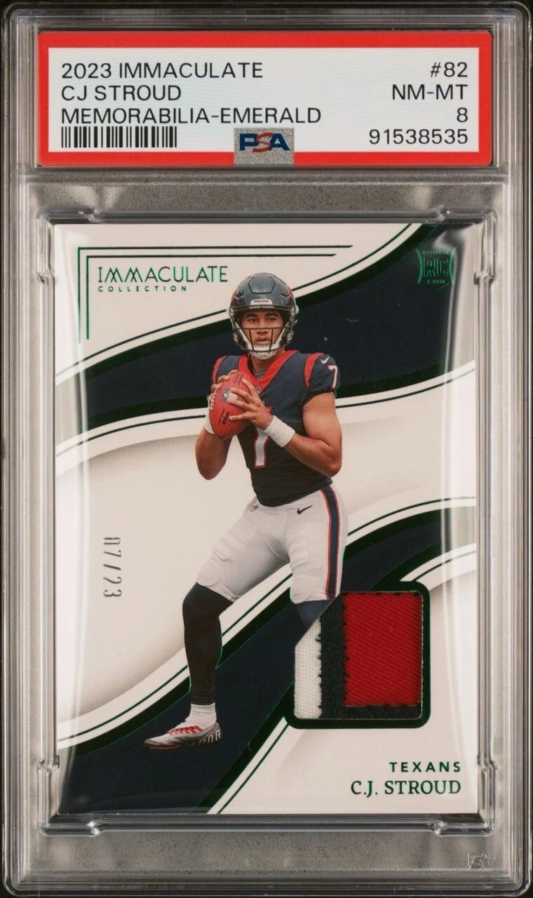 CJ Stroud Panini Immaculate Collection #82 Memorabilia Emerald