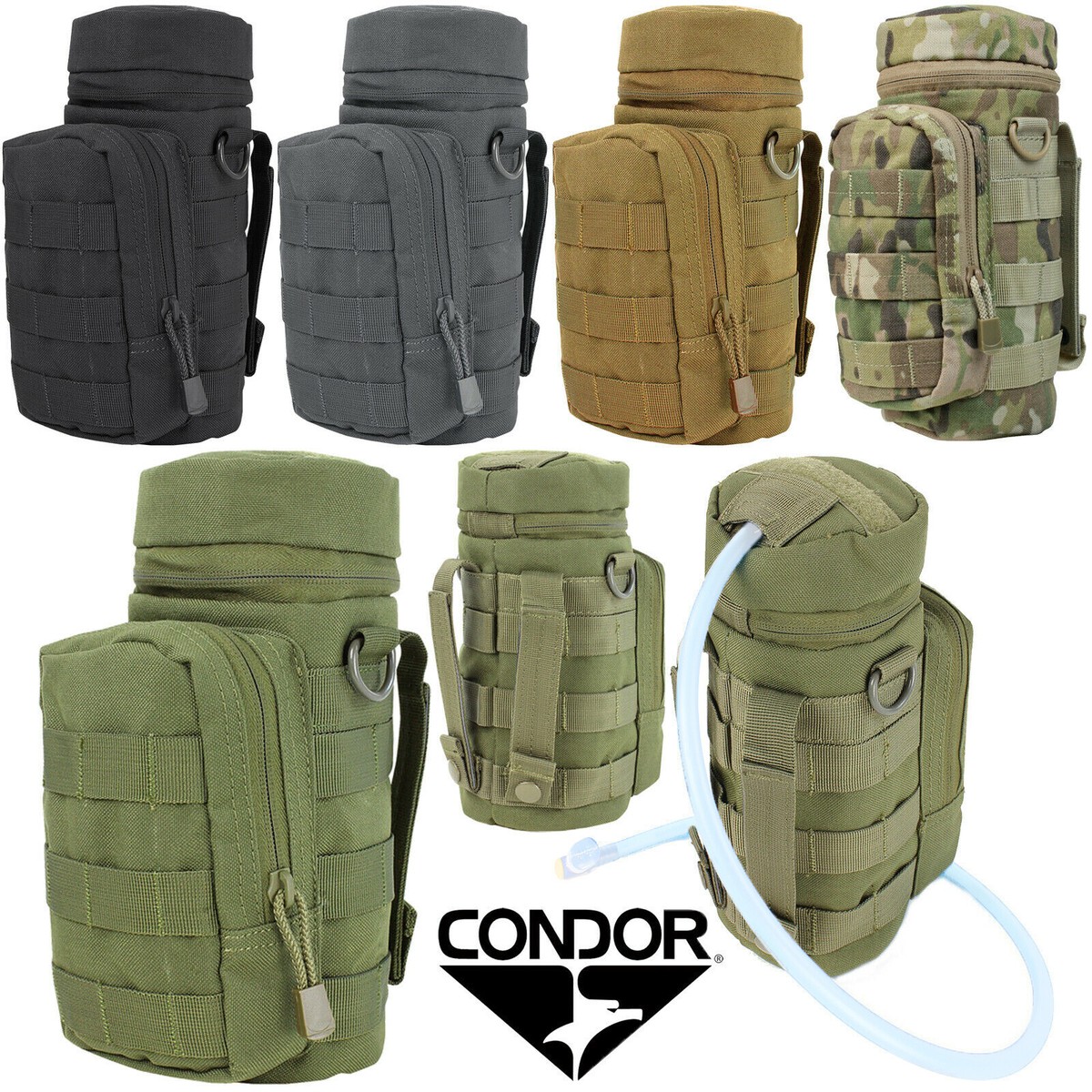 Condor MA40 Tactical MOLLE PALS Modular Hydration Carrier H2O Water Bottle  Pouch