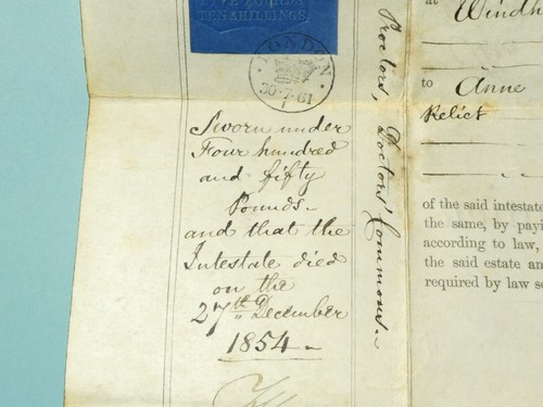 1861 Famous JOSEPH DINHAM Artist Sculptor Probate Vellum Sealed Document #DB3 - Picture 4 of 9
