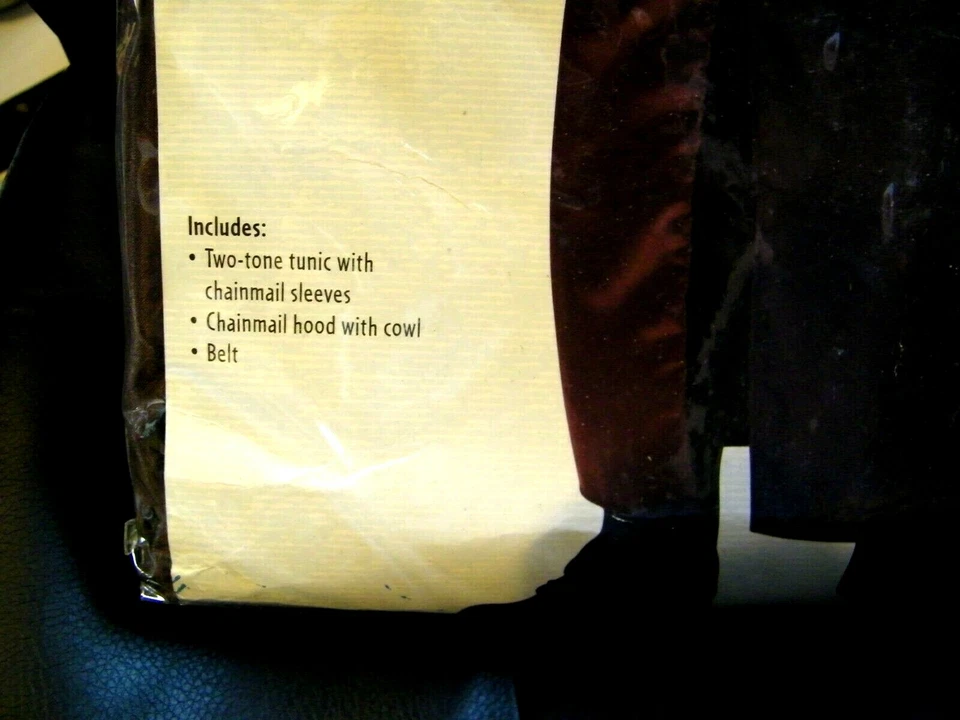 Novo em folha Valiant Medieval Knight Fantasia Adulto Marrom e Preto Tamanho X-Grande - Imagem 2 de 4