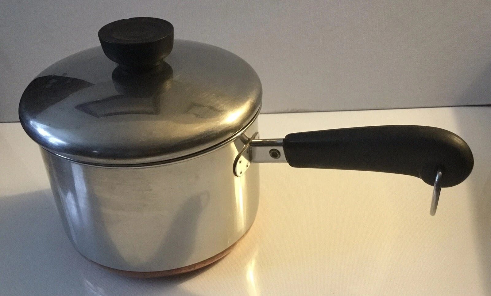 Vintage Revere Ware 1801 Copper Clad 1-1/2 Qt Sauce Pan w/ Lid USA Clinton Ill