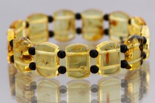 FOSSIL INSECTS Genuine BALTIC AMBER Large Stretch UNISEX Bracelet 10.2g 30301-14 - 第 6/13 張圖片
