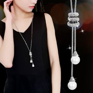 Newest Girl Crystal Pendant Necklace Sweater Chain Women Accessories Gifts