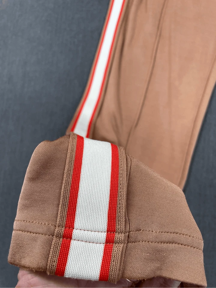 Pantalones de chándal ROSA para mujer L tostados rayas laterales salón atletismo pierna ancha informales Foto 4 de 4