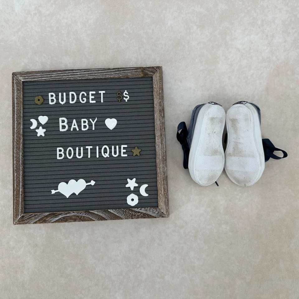 JANIE AND JACK 海军蓝麂皮绒运动鞋 4 码 学步儿童 — 第 4/4 张图片