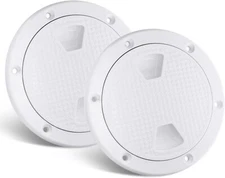 Amarine Made 2 Pack 6" Inspection Hatch Plate Boat Deck Hatch Access Cover White
