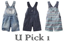 Bib Overalls Short Pants Coveralls Boys B'gosh Unisex Shorts Shortalls OshKosh