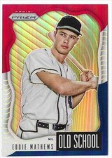2021 Panini Prizm Old School Red White & Blue #OS-4 Eddie Mathews Brewers HOF