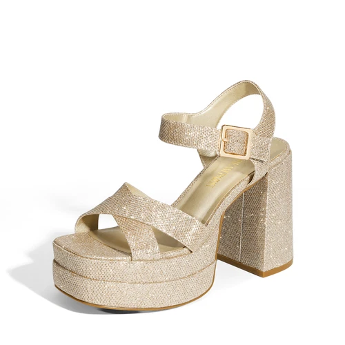 Women Heel Sandals Y2K Platform Chunky Block Ankle Strap Open Toe Party Sandals - Picture 15 of 30