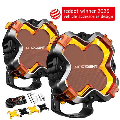 NOVSIGHT 6'' LED Pods Light Bar Work Spot Flood Combo Lamp Offroad 4WD ATV Truck