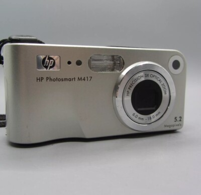 HP Digital Camera Photosmart M417 5.2MP Silver Tested Zoom Photography Lens