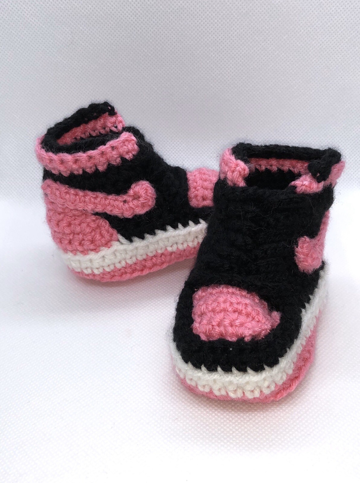 Baby Crochet Shoes Infant Sneakers Jordans Basketball Air Pink Black White