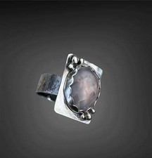 Rose-cut Rose Quartz Ring