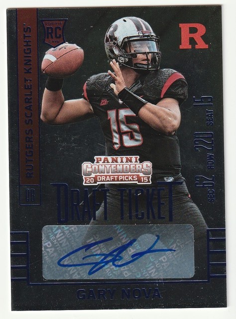 2015 Panini Contenders Draft Gary Nova Rutgers Autogrammkarte