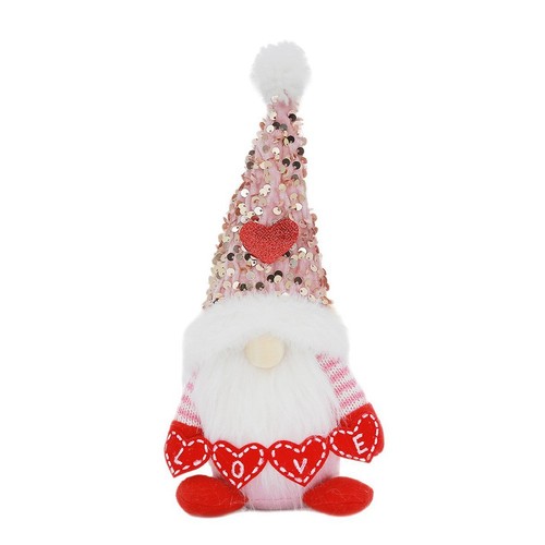 Valentine Gnome Plush Doll for Mr and Mrs Handmade Romantic Atmosphere - Picture 2 of 23