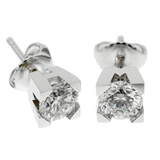 Harry Winston Platinum Diamond Stud Earrings 1.41ct