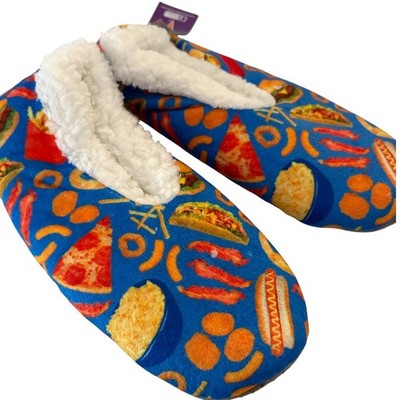 Iscream Junk Food Slippers Womens Adult Large 9-10 Pizza Burger Taco Fries