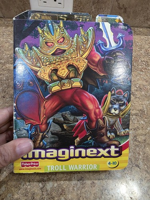 #ad Vintage Fisher Price Imaginext Troll Warrior 78516 Action Figure Set Wolf 2002 $34.99