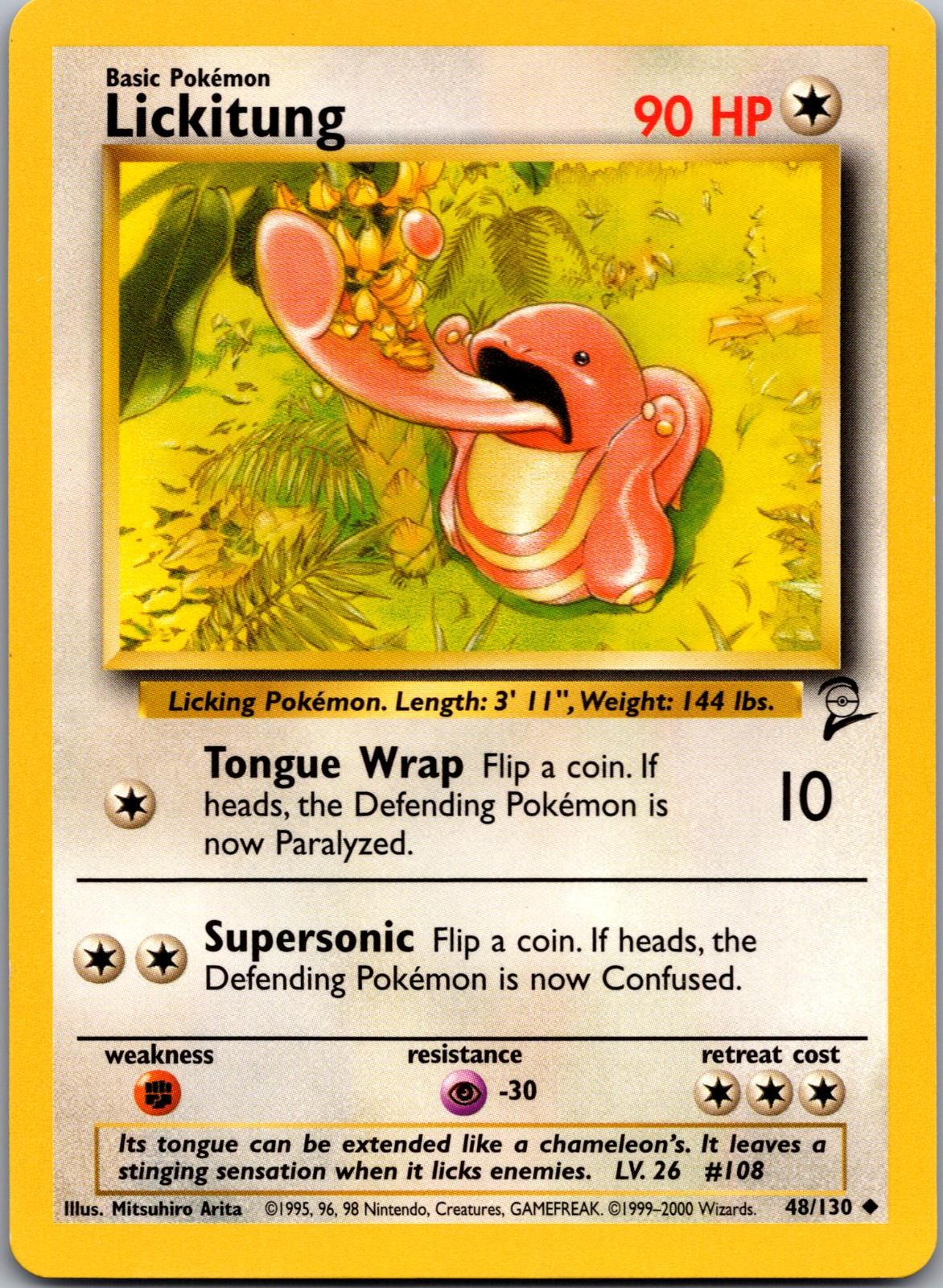 LICKITUNG 48/130 UNCOMMON BASE SET 2 POKEMON NEAR MINT