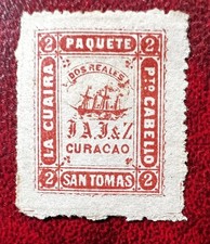 Danish West Indies 1869 Curacao San Tomas Shipping Company 2 Reales Stamp MH