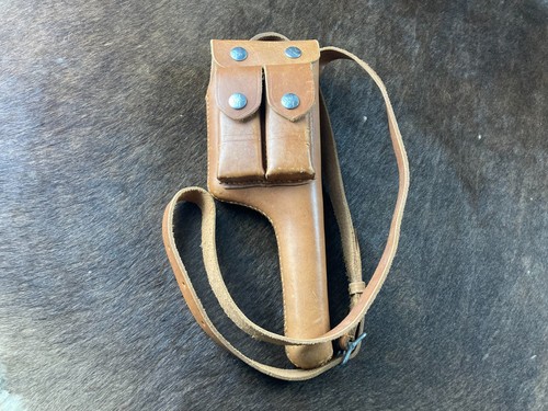 Reproduction WWII Chinese Kuomintang (KMT) C96 Mauser Leather holster & 3 Clips