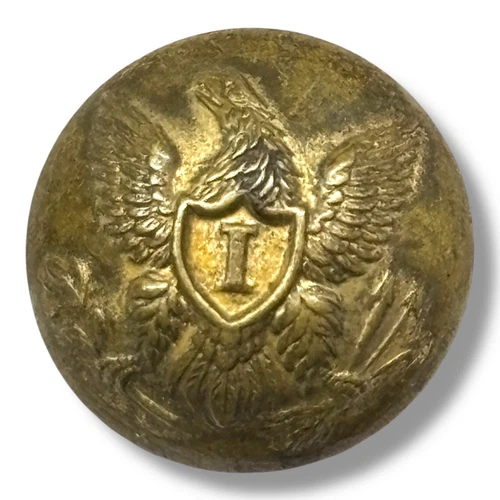 Civil War Era Scovill U.S. Infantry Officer Button “I” Eagle Brass 22mm Shank