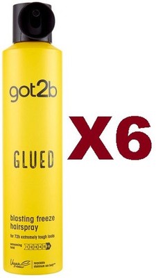 6PCS LACQUER GOT2B GLUED BLASTING FREEZE HAIRSPRAY 300ML SEALS UP TO 72H
