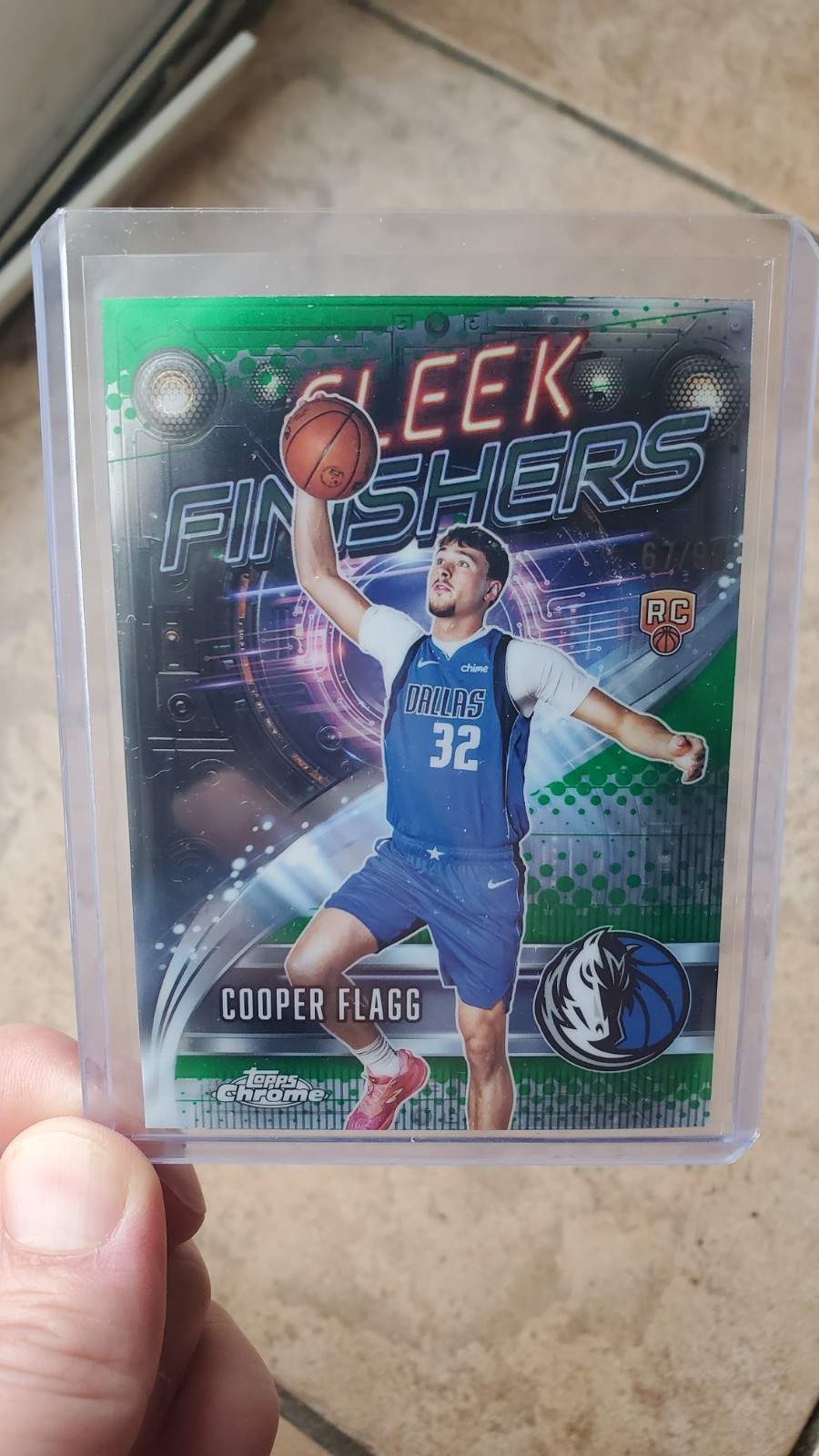 2025-26 Topps Chrome Cooper Flagg Sleek Finishers Green Geo Refractor 67/99!!!