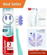 Sensitive Expert Toothbrush - Gently Cleans Teeth  Gums, 2 Pack of Ultra Soft
