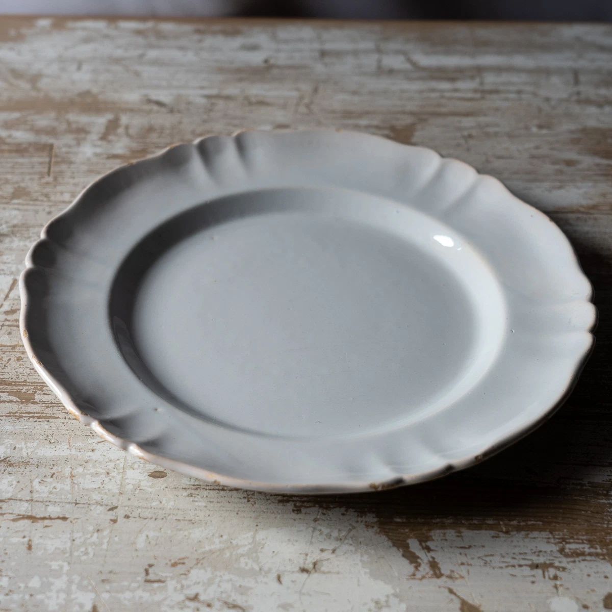 Assiette Ancienne Moustiers | 23,7 Cm | Faïence | État Correct