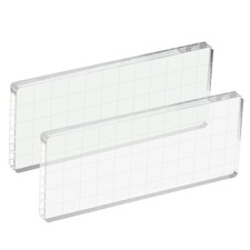 5" x 2" Acrylic Stamp Block 2 Pack Clear Stamping Block with Grid Lines Square