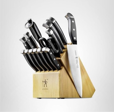 HENCKELS Statement Premium Quality 15-Piece Knife Set with Natural Block,