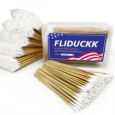 FLIDUKK 500PCS Round Cotton Swabs - Long Cotton Swab 6 inch - Cotton Swabs wi...