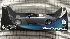 Hot Wheels Maserati Quattroporte 1:18 Diecast Car Blue Metal Construction