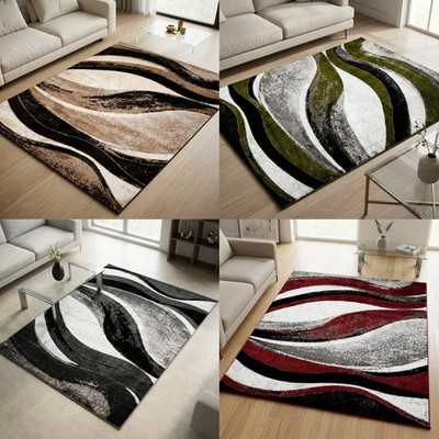 Großer Moderner Vorleger Abstraktes Design Wohnzimmerteppich Schlafzimmer Fußmatte