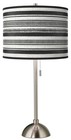 Giclee Glow 28" High Stripes Noir Brushed Nickel Table Lamp