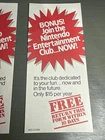 Vintage Nintendo NES Warranty Sheet & Entertainment Club Membership Form