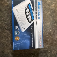Midland WR-120 Emergency Weather Alert Radio with Alarm Clock - White
