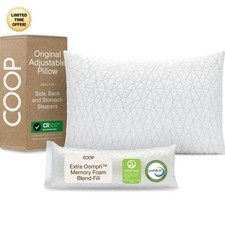Coop Adjustable King Size Memory Foam Pillow CertiPUR-GREENGUARD Gold