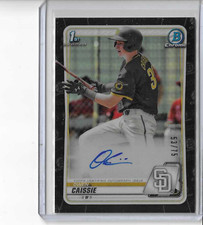 2020 Bowman Chrome Black Refractor Auto Owen Caissie RC  53/75