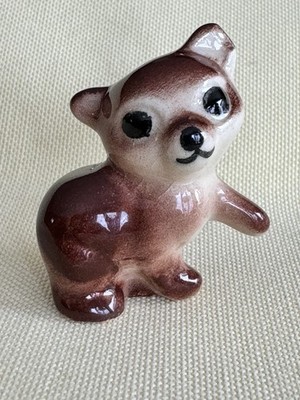 Vintage HTF Fred Kaye Ceramic Bear Cub Miniature Figurine 1940 s Rare