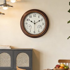 30cm Quartz Wall Clock with Plastic Case Glass Lens - Easy Read Arabic Numerals